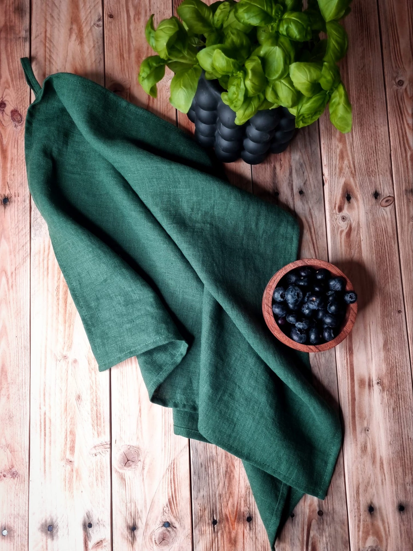 Black Linen Tea Towels