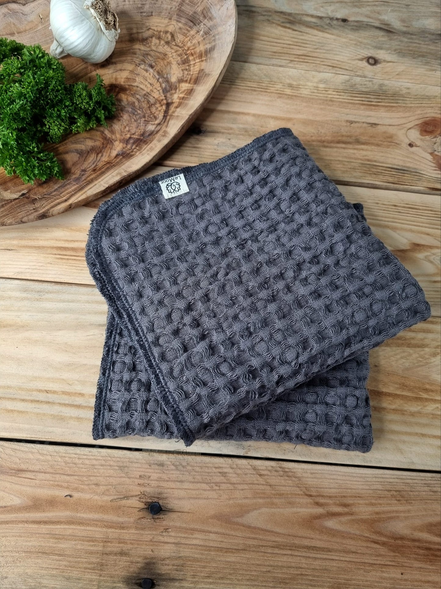 Light Grey Linen Dishcloths Set of 2