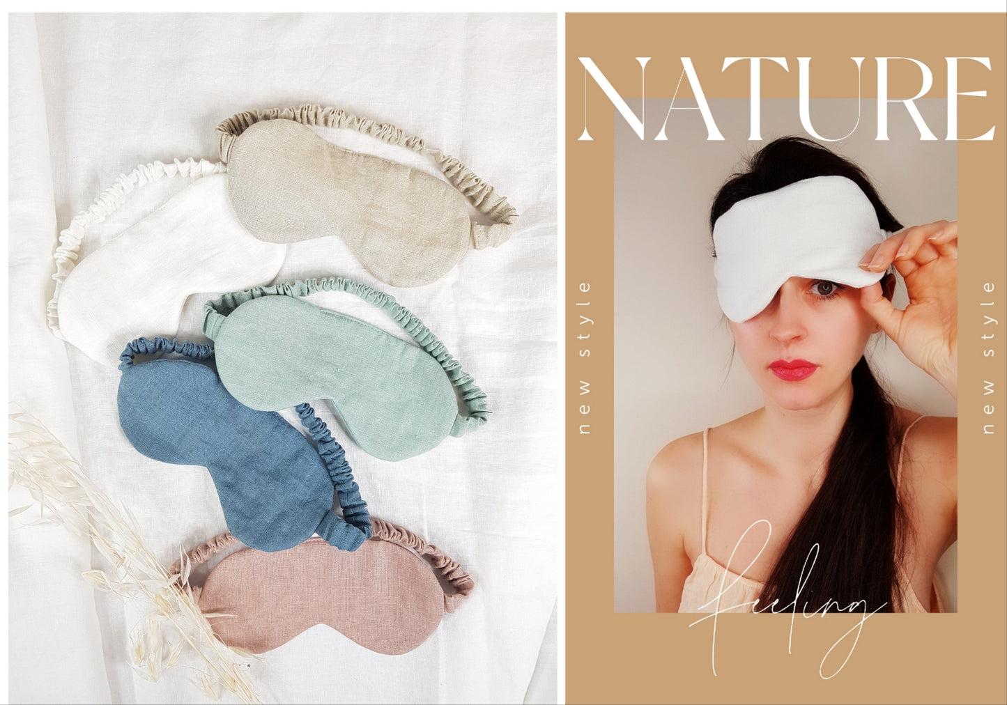 Emerald Green linen sleeping mask