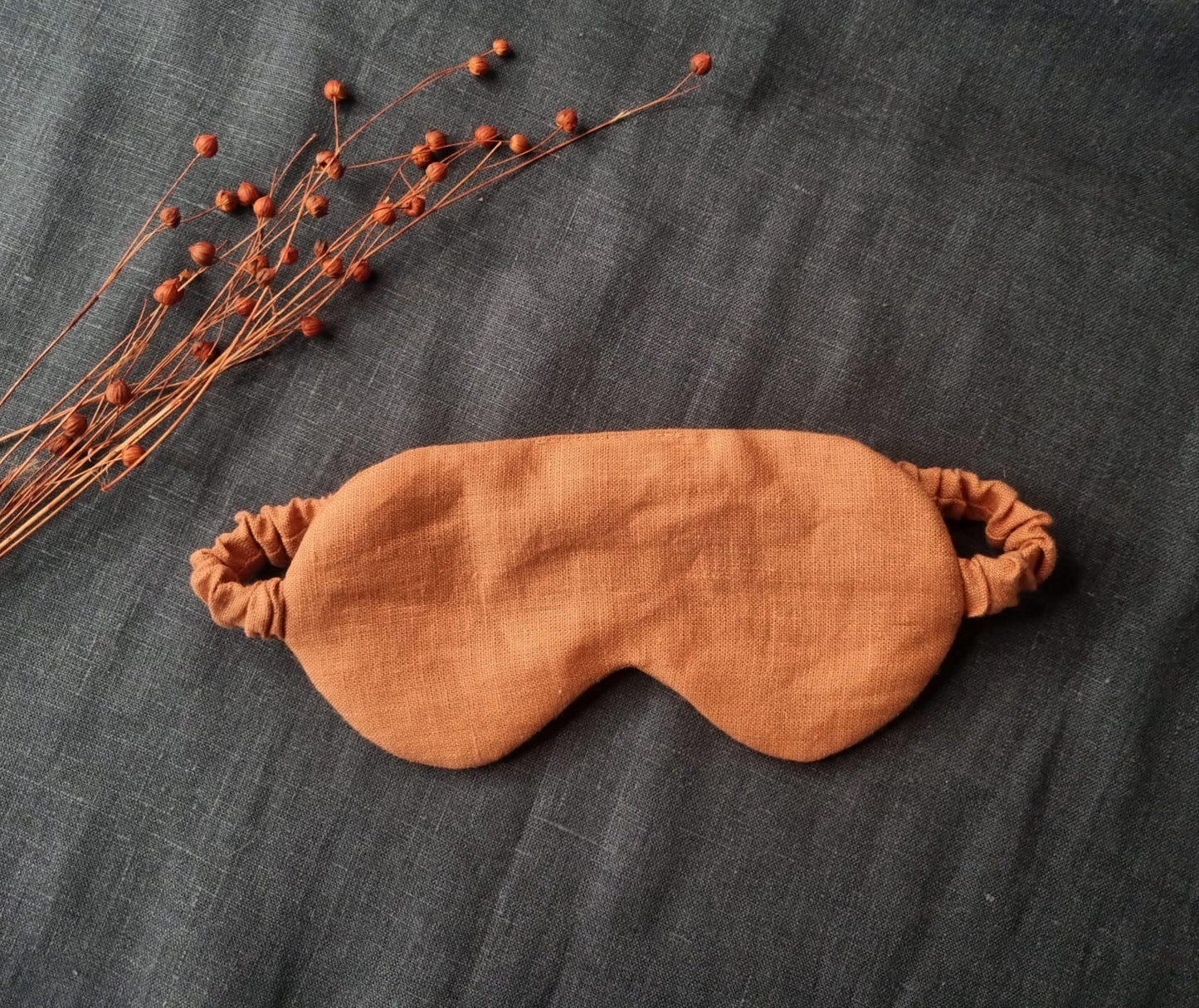 Emerald Green linen sleeping mask