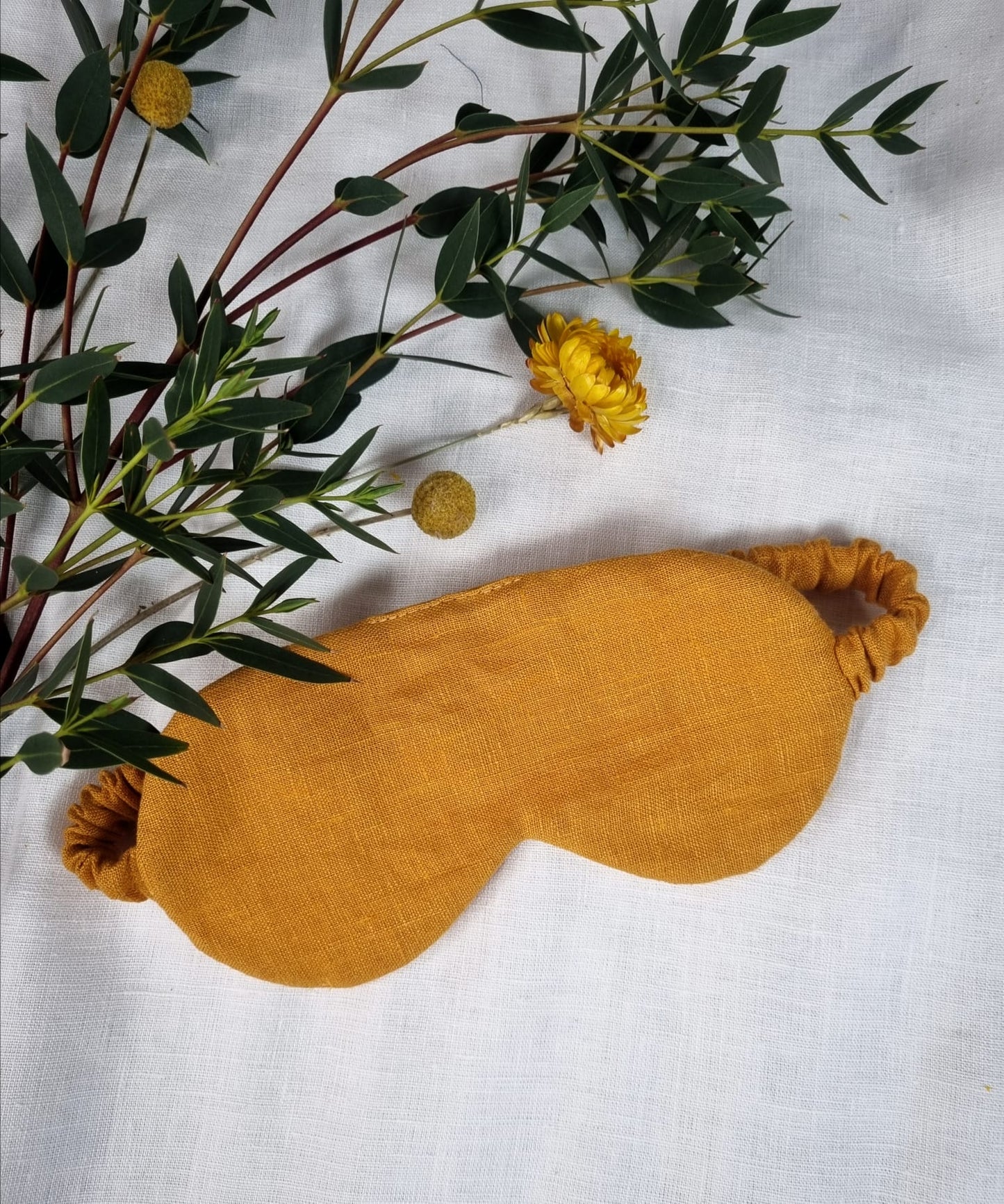 Emerald Green linen sleeping mask