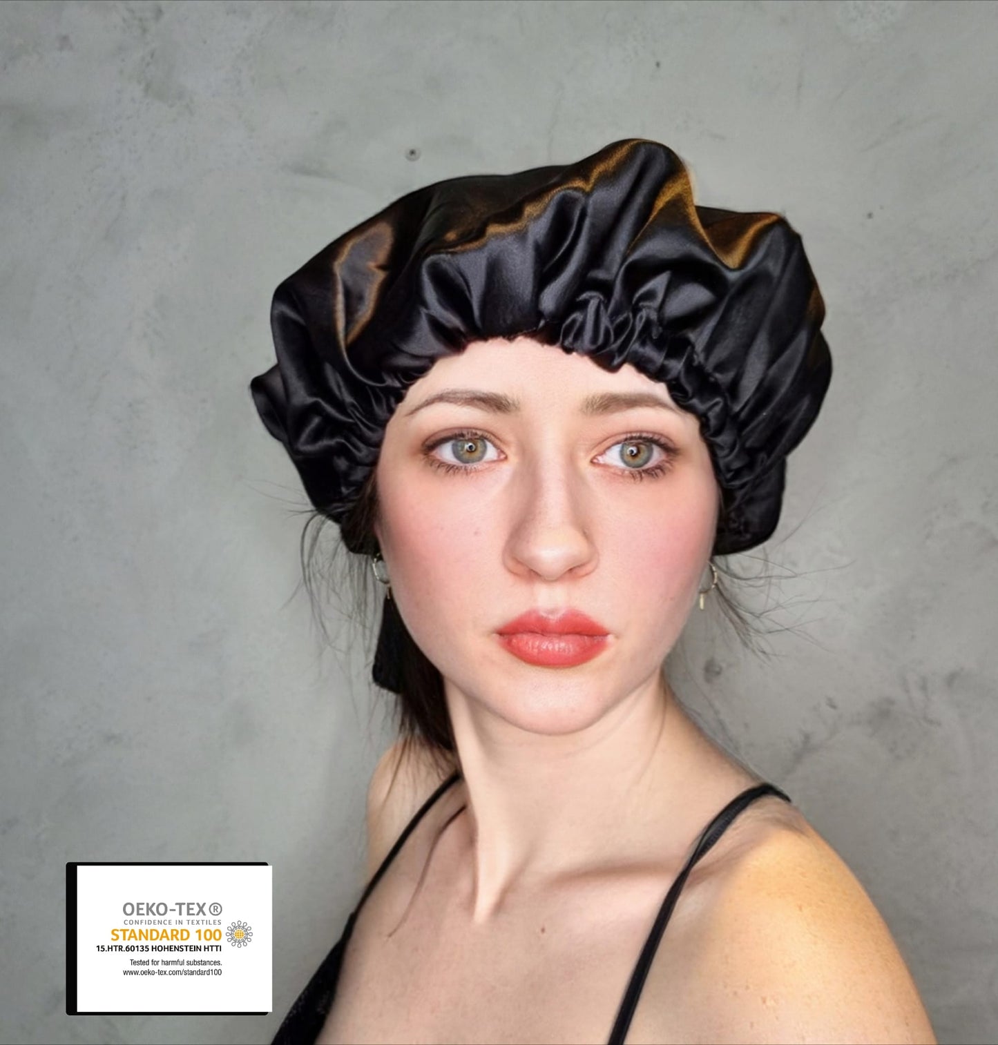 Navy Blue 100% Mulberry Silk Bonnet Hats