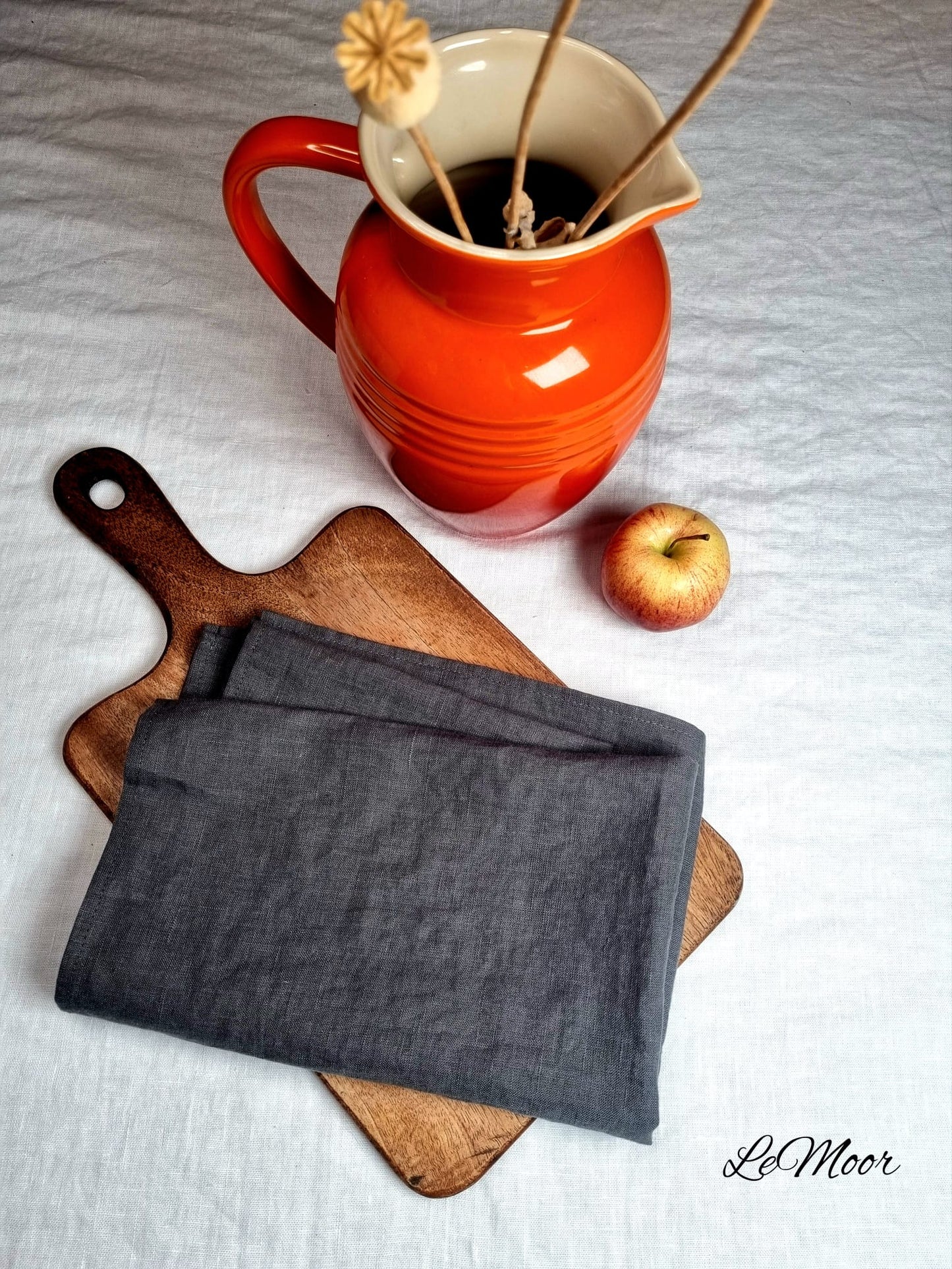 Black Linen Tea Towels