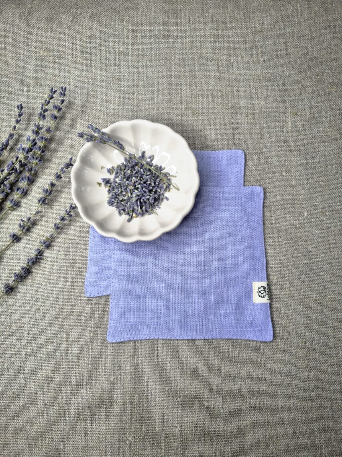 Lavender linen coasters