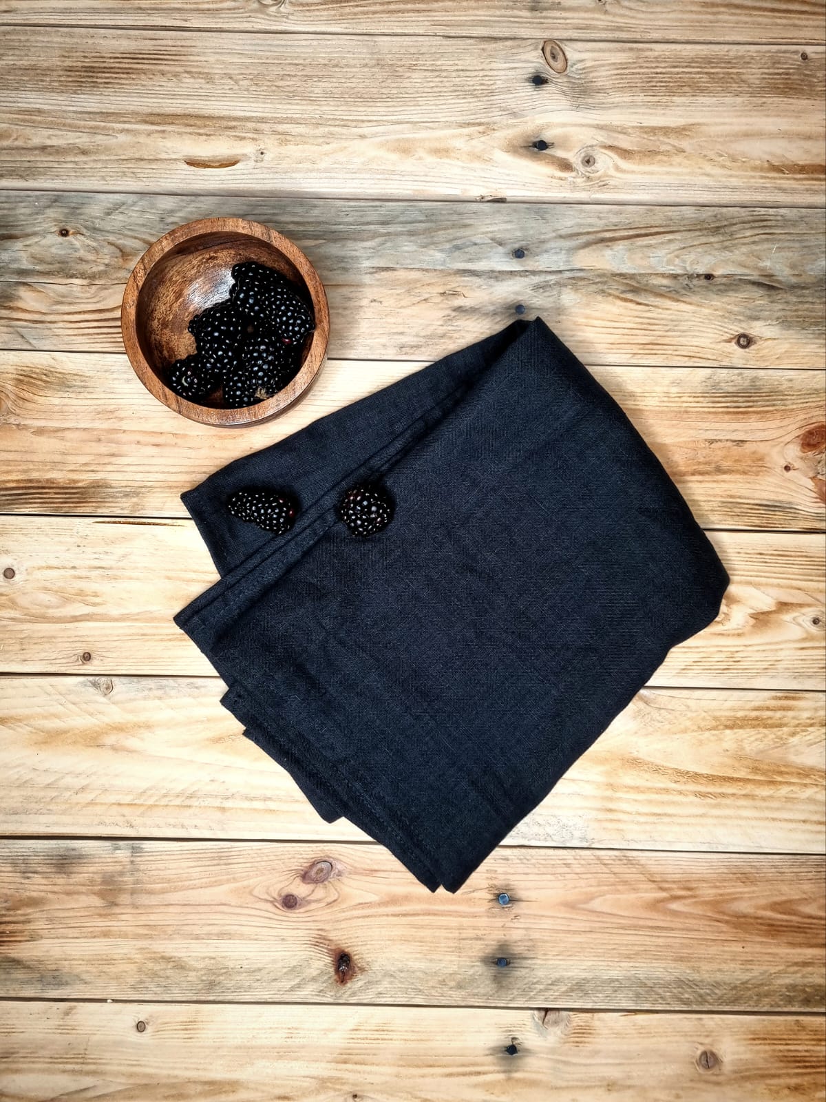 Black Linen Tea Towels LeMoor