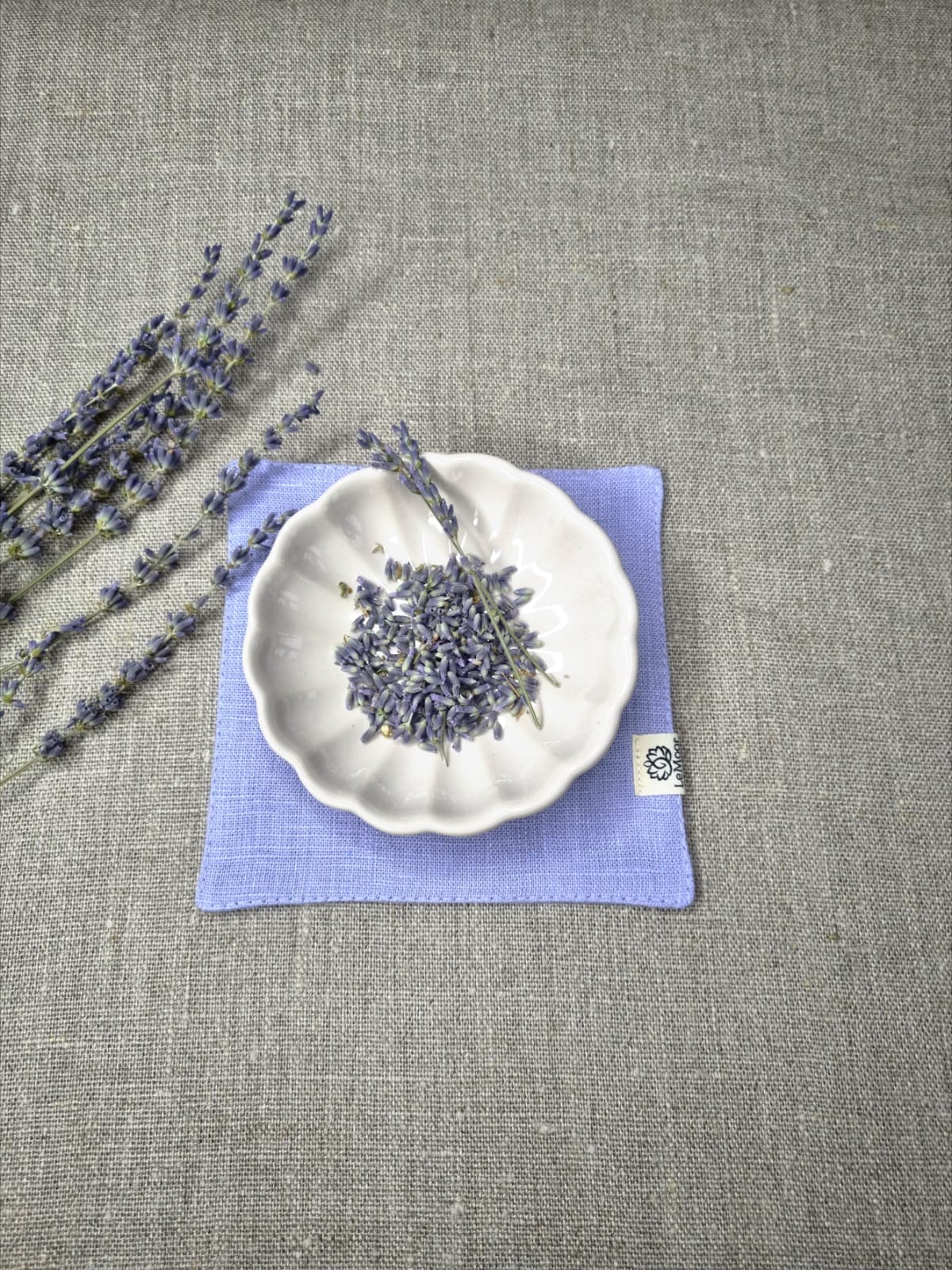 Lavender linen coasters