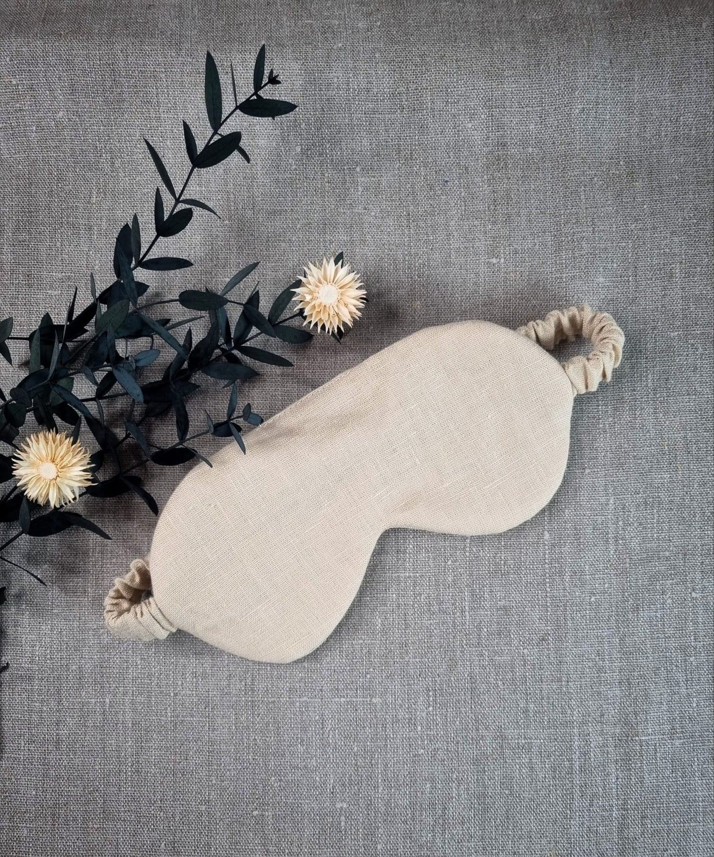 Emerald Green linen sleeping mask