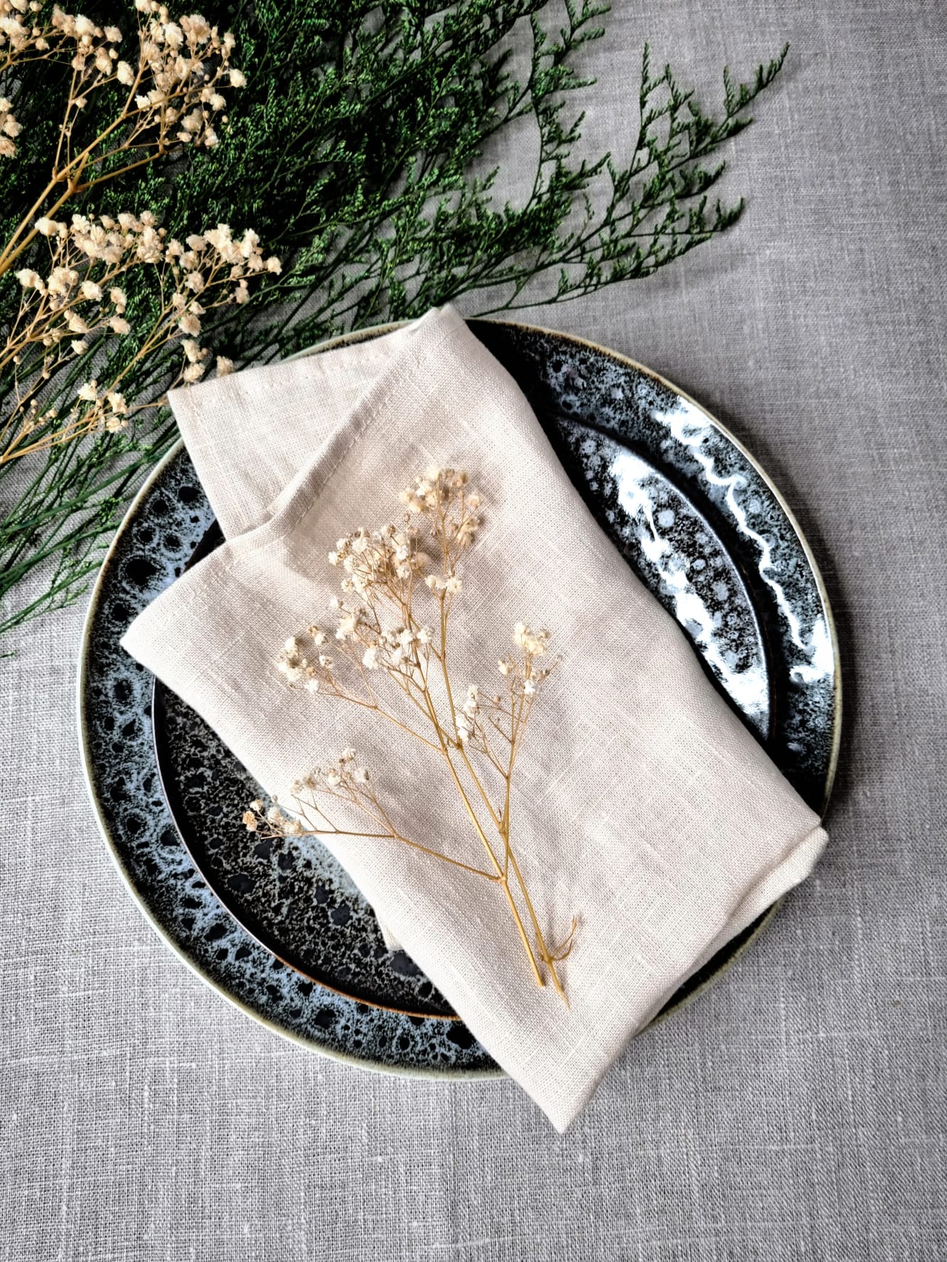 Navy Blue Linen Napkins