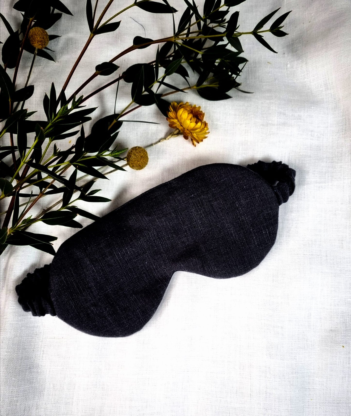 Emerald Green linen sleeping mask