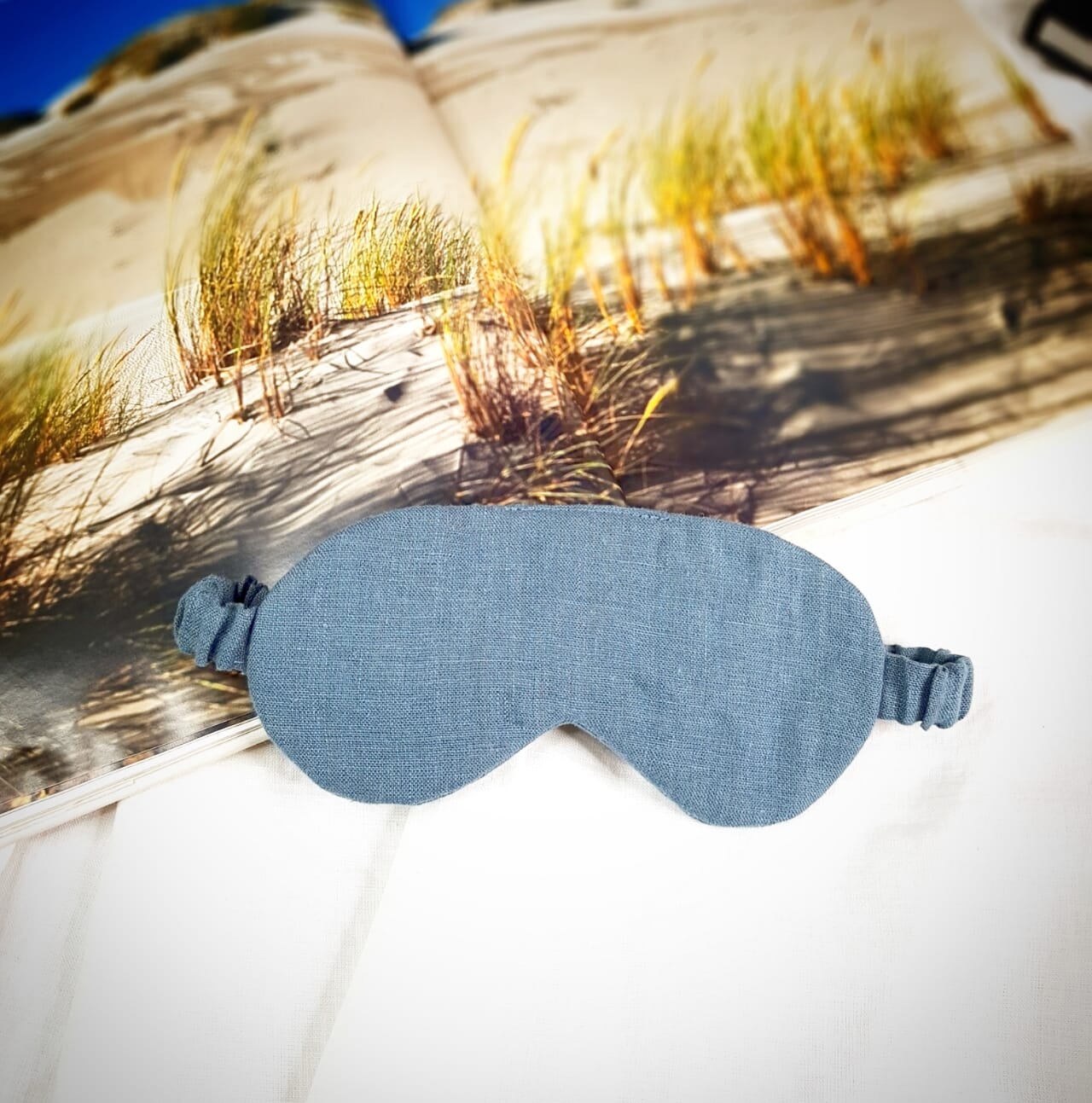 Emerald Green linen sleeping mask