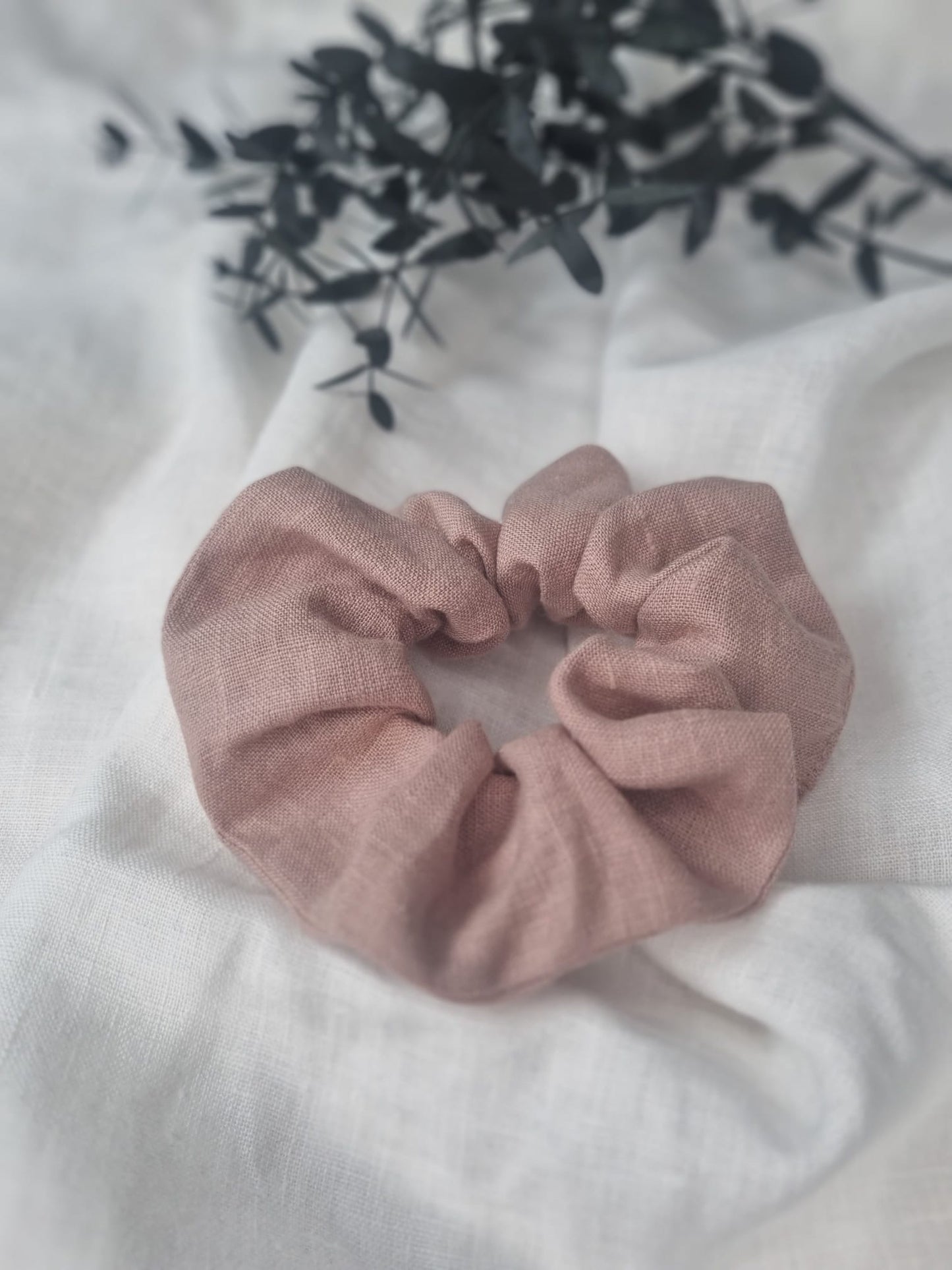 Dusty Pink linen scrunchie