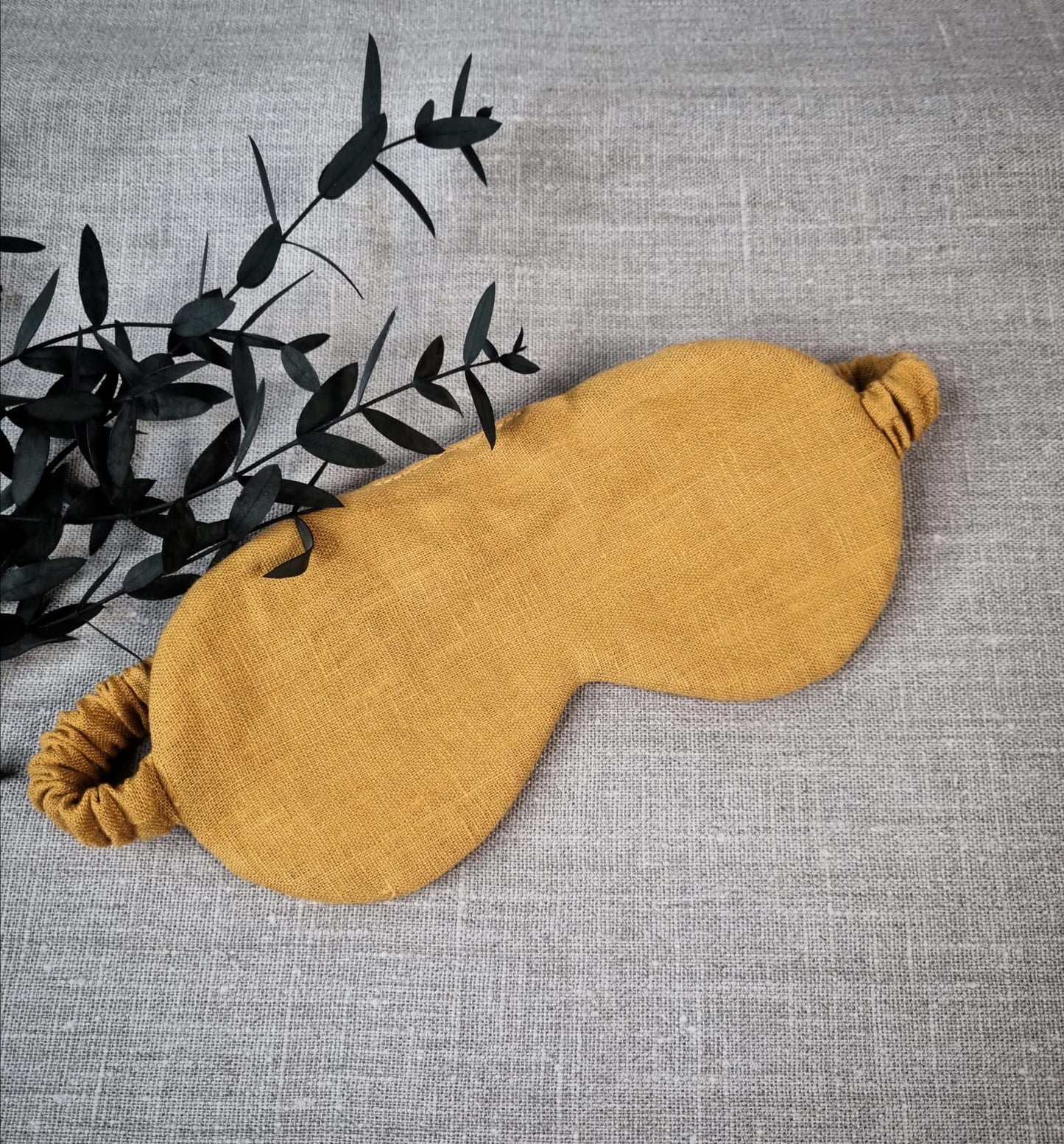 Emerald Green linen sleeping mask