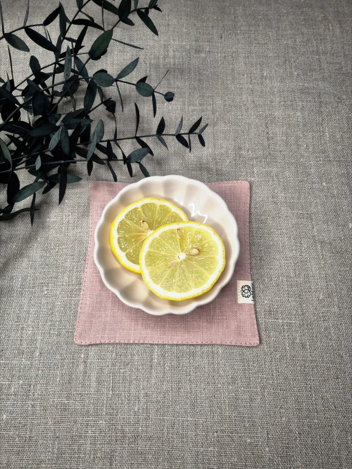 Dusty Pink linen coasters