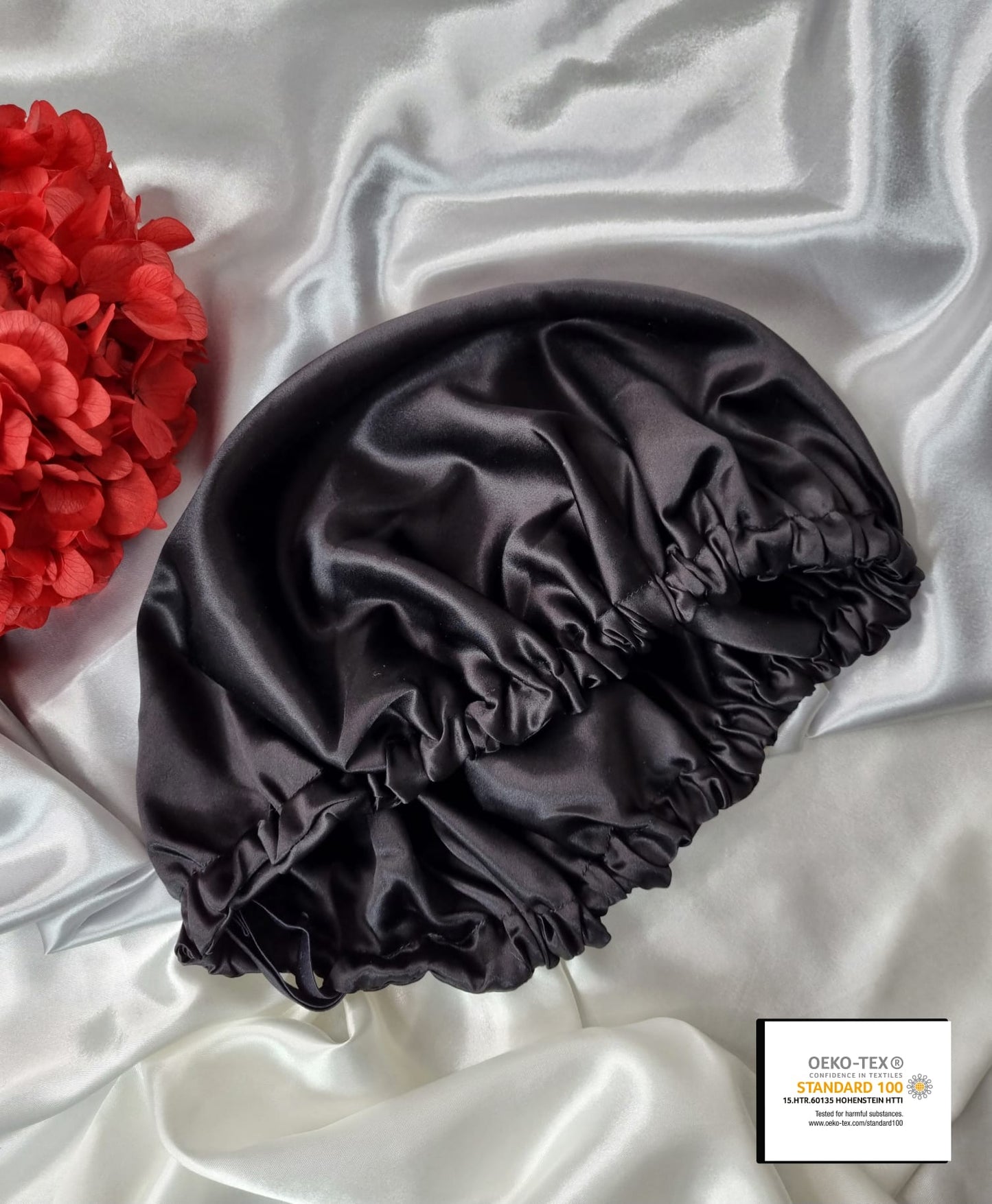 Navy Blue 100% Mulberry Silk Bonnet Hats