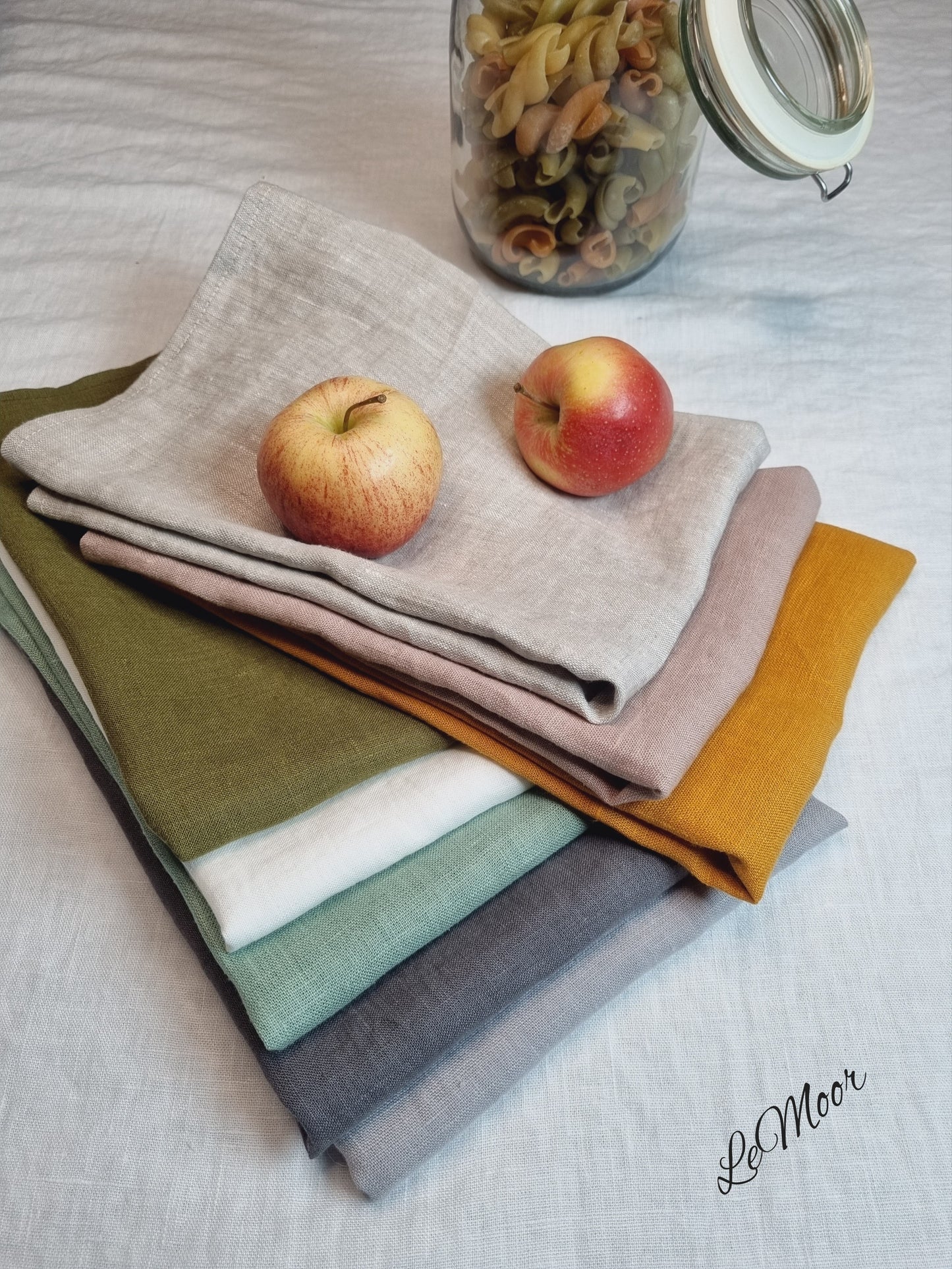 Dark Grey Linen Tea Towels