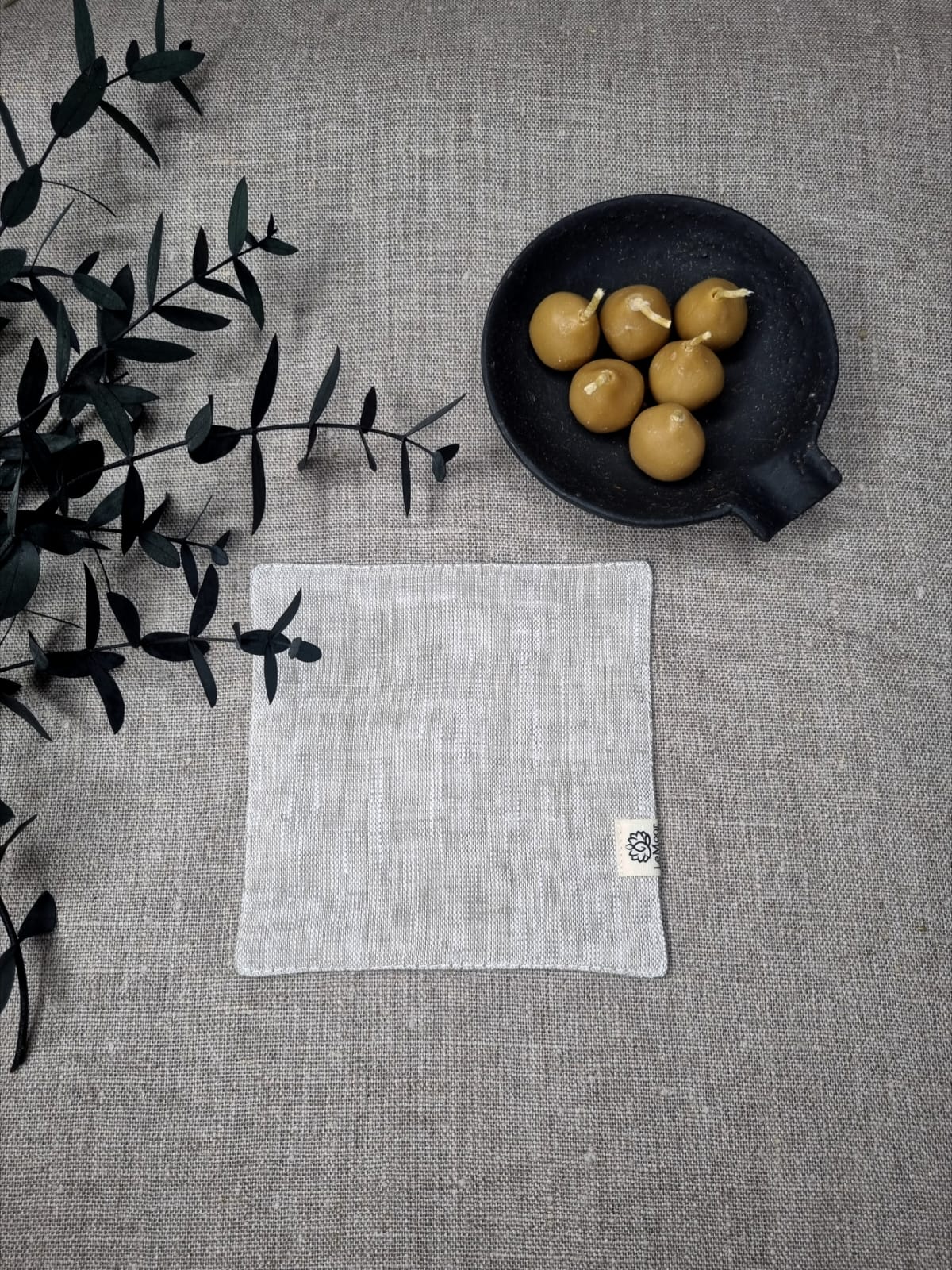 Unpainted flax linen coasters