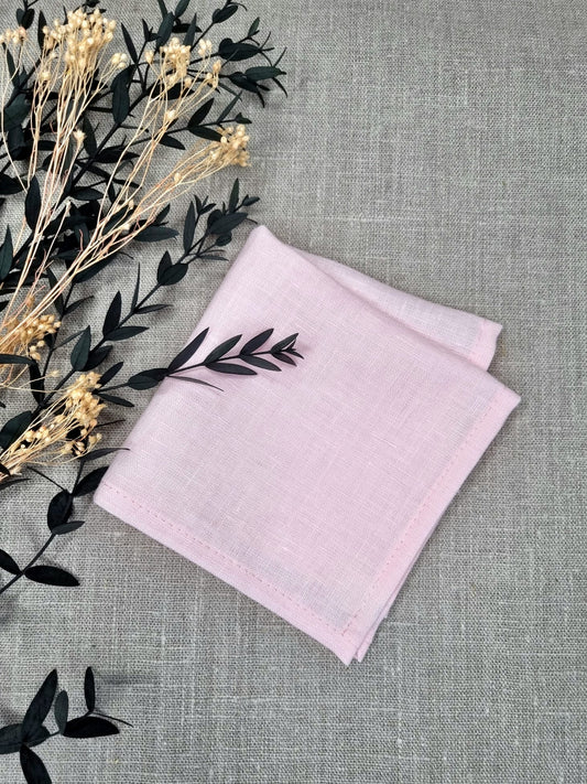 Light Pink linen handkerchief