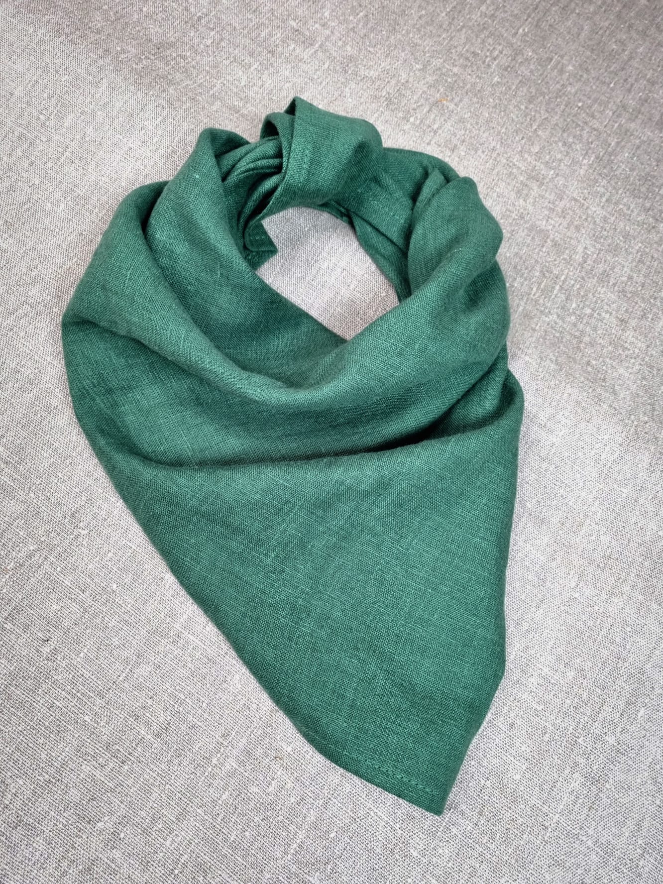 Emerald Green Linen bandanas, Scarves and Neckerchiefs