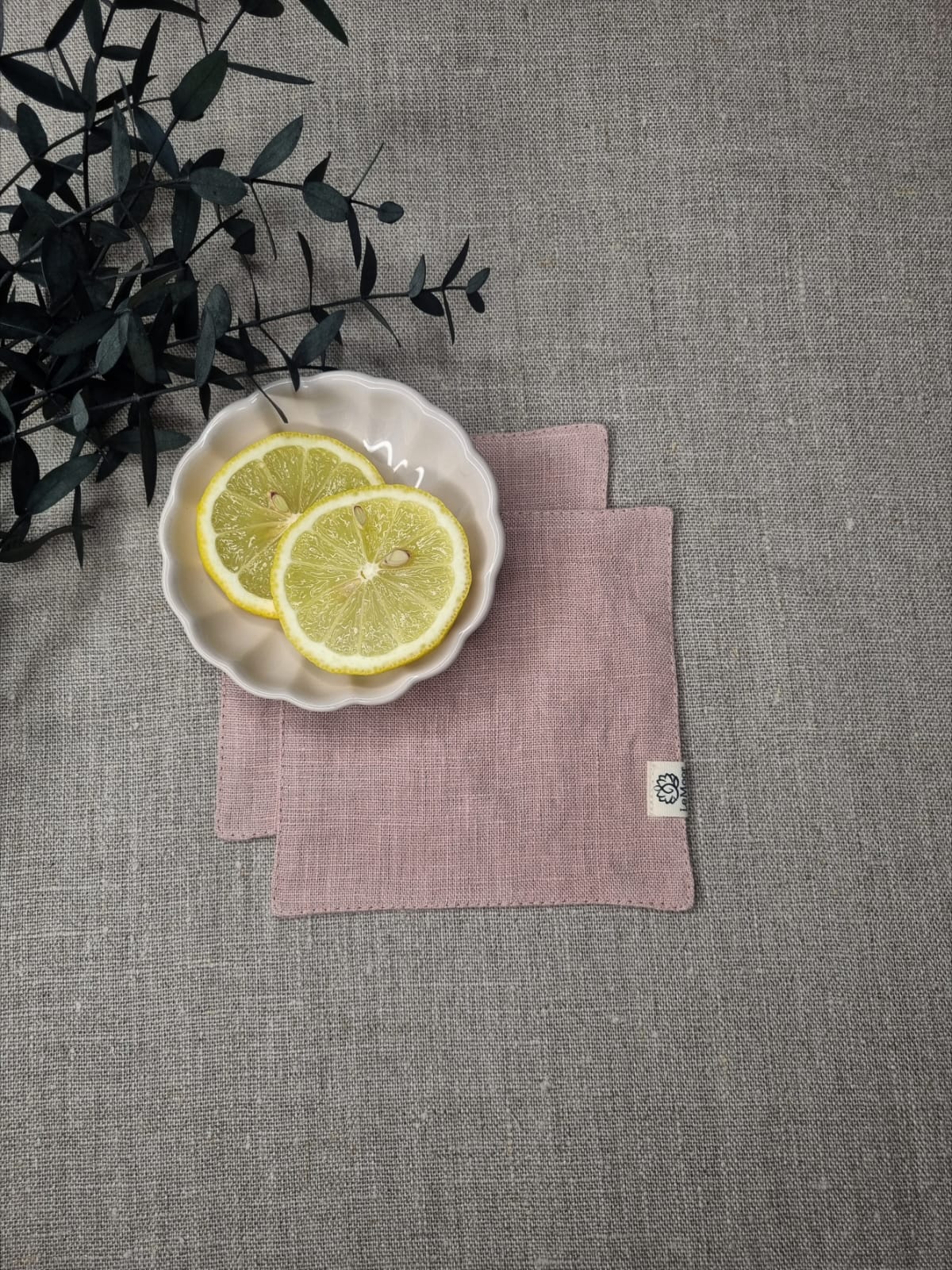 Dusty Pink linen coasters