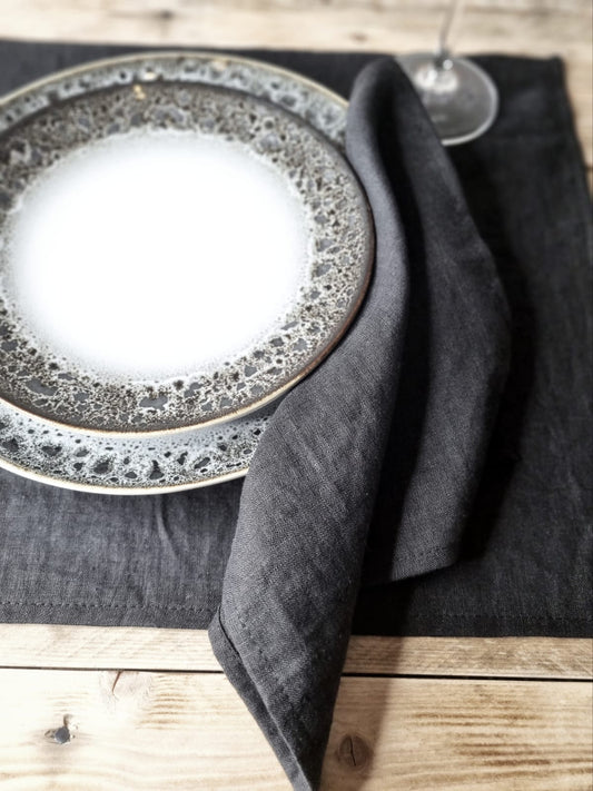 Black Linen Napkins