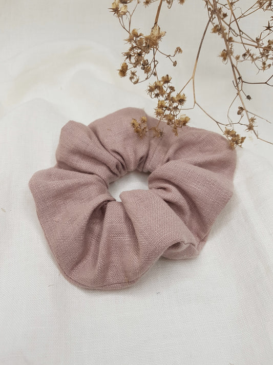 Dusty Pink linen scrunchie