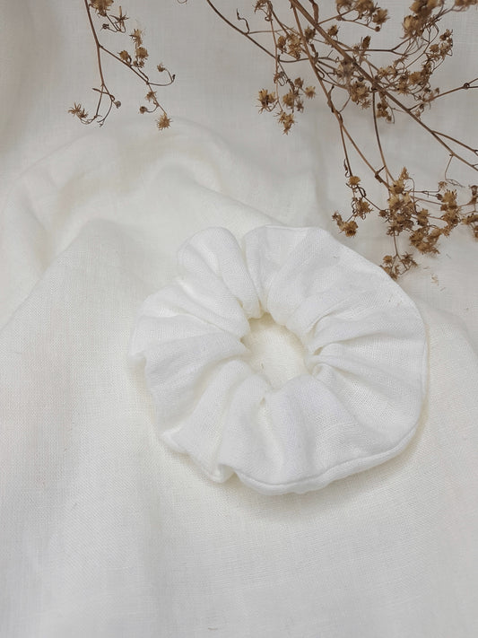 White linen scrunchie