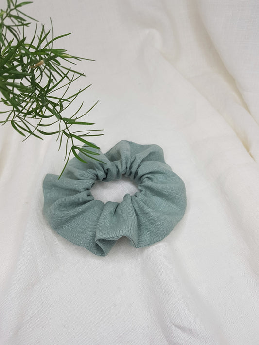 Mint Linen scrunchie
