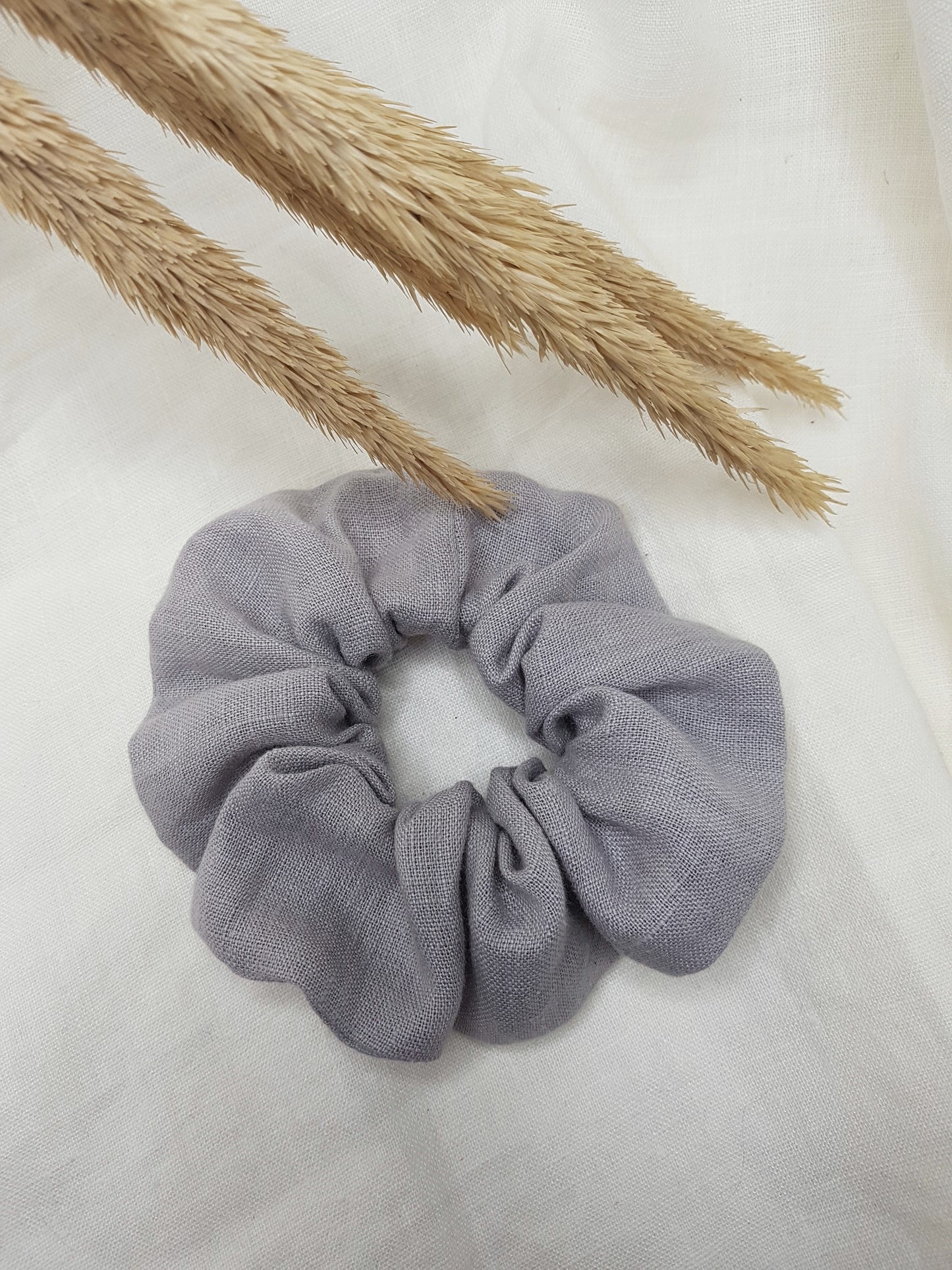 Navy Blue linen scrunchie