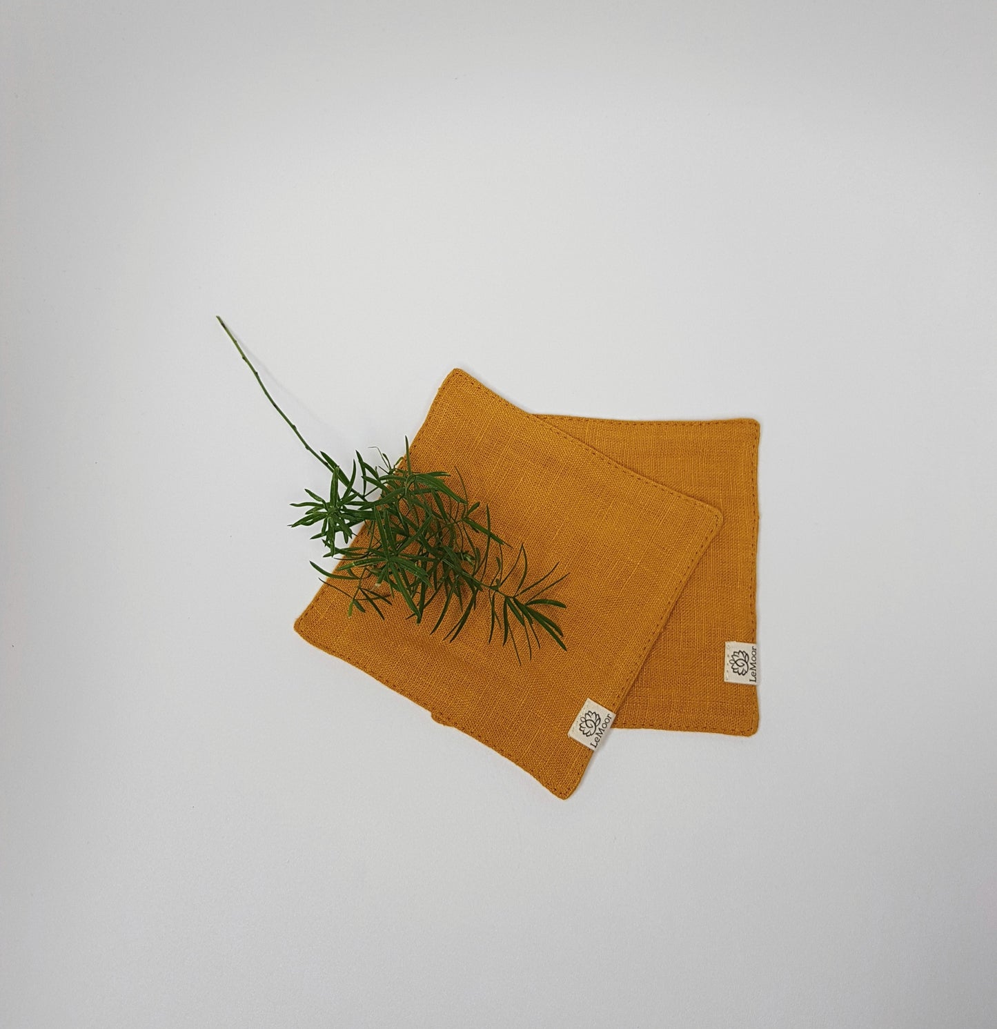 Mustard linen coasters