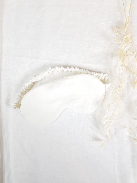 White linen sleep mask