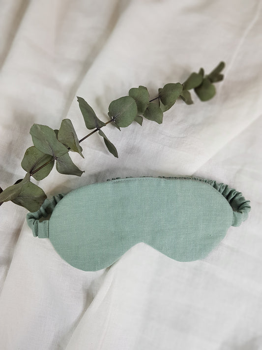 Mint linen sleep mask