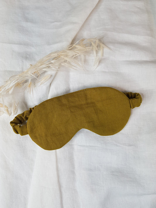Olive linen sleep mask