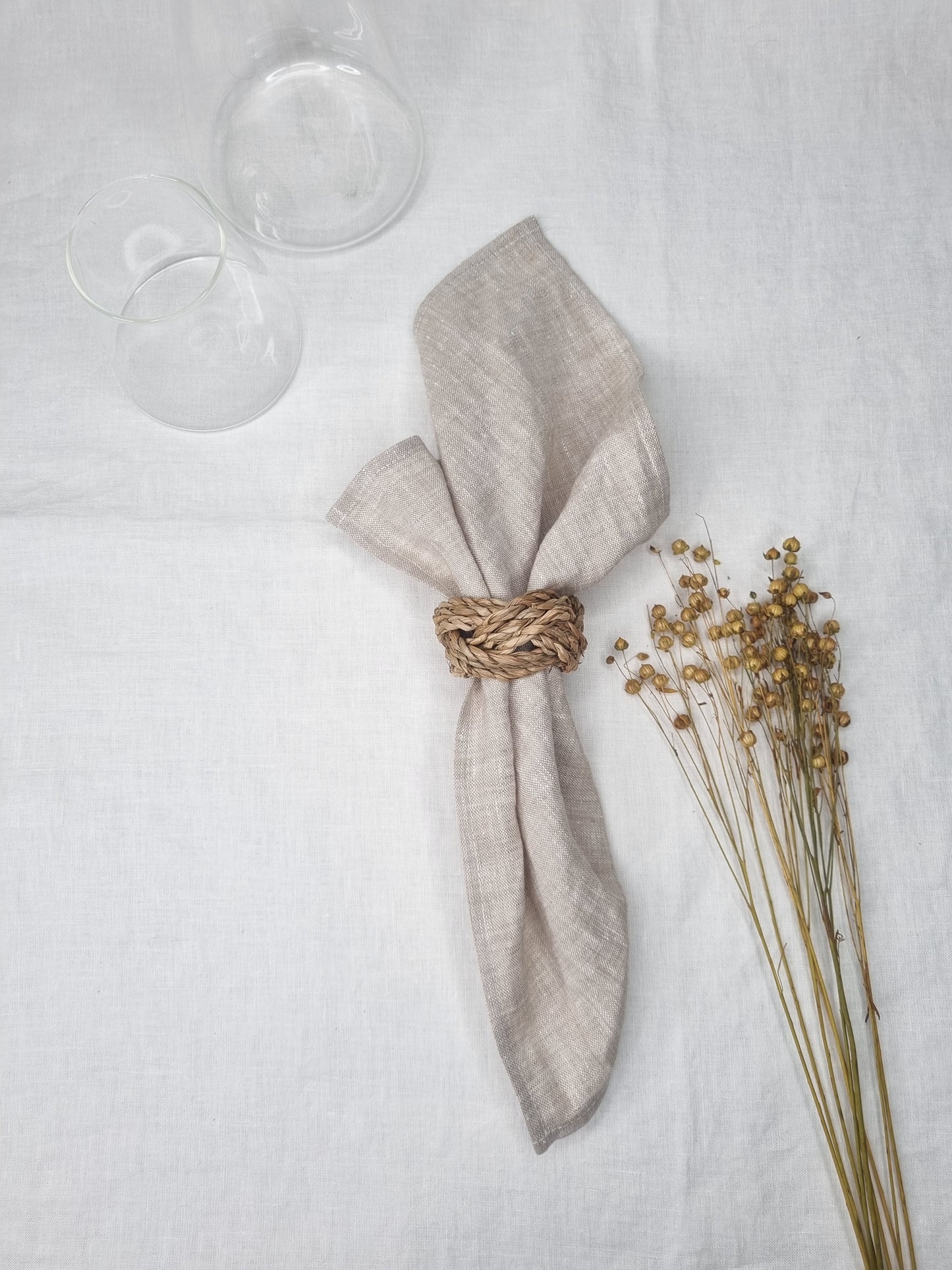 Unpainted flax linen napkins