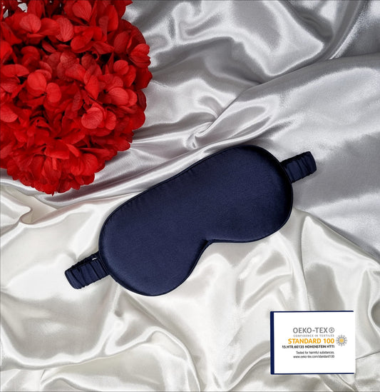 Navy Blue 100% Mulberry Silk Sleeping Masks