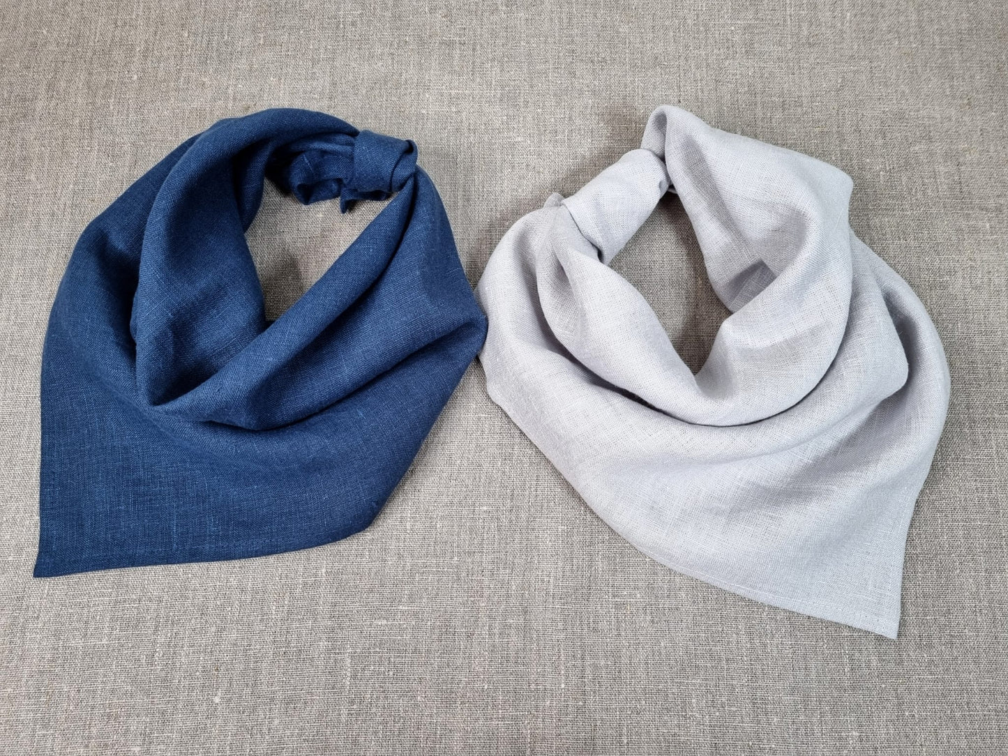 Light Grey Linen bandanas, Scarves and Neckerchiefs