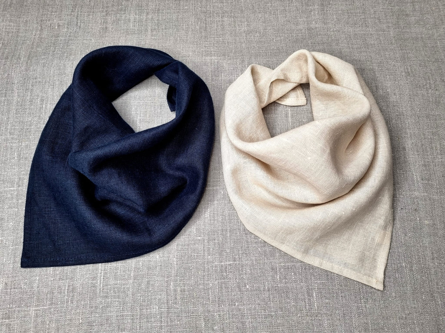 Navy Blue Linen bandanas, Scarves and Neckerchiefs