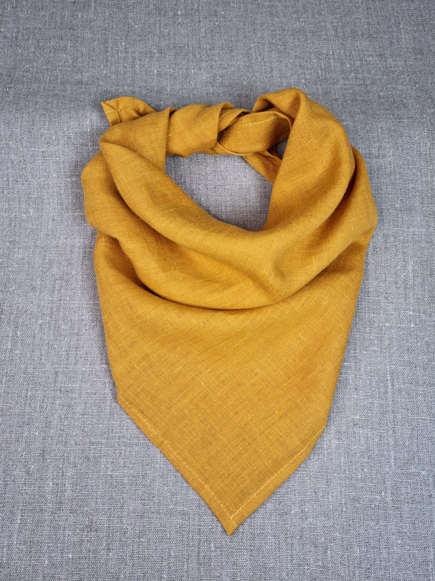 Mustard Linen bandanas, Scarves and Neckerchiefs