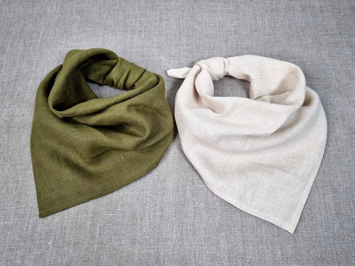 Olive Linen bandanas, Scarves and Neckerchiefs