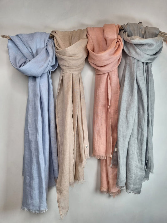 Latte linen scarf