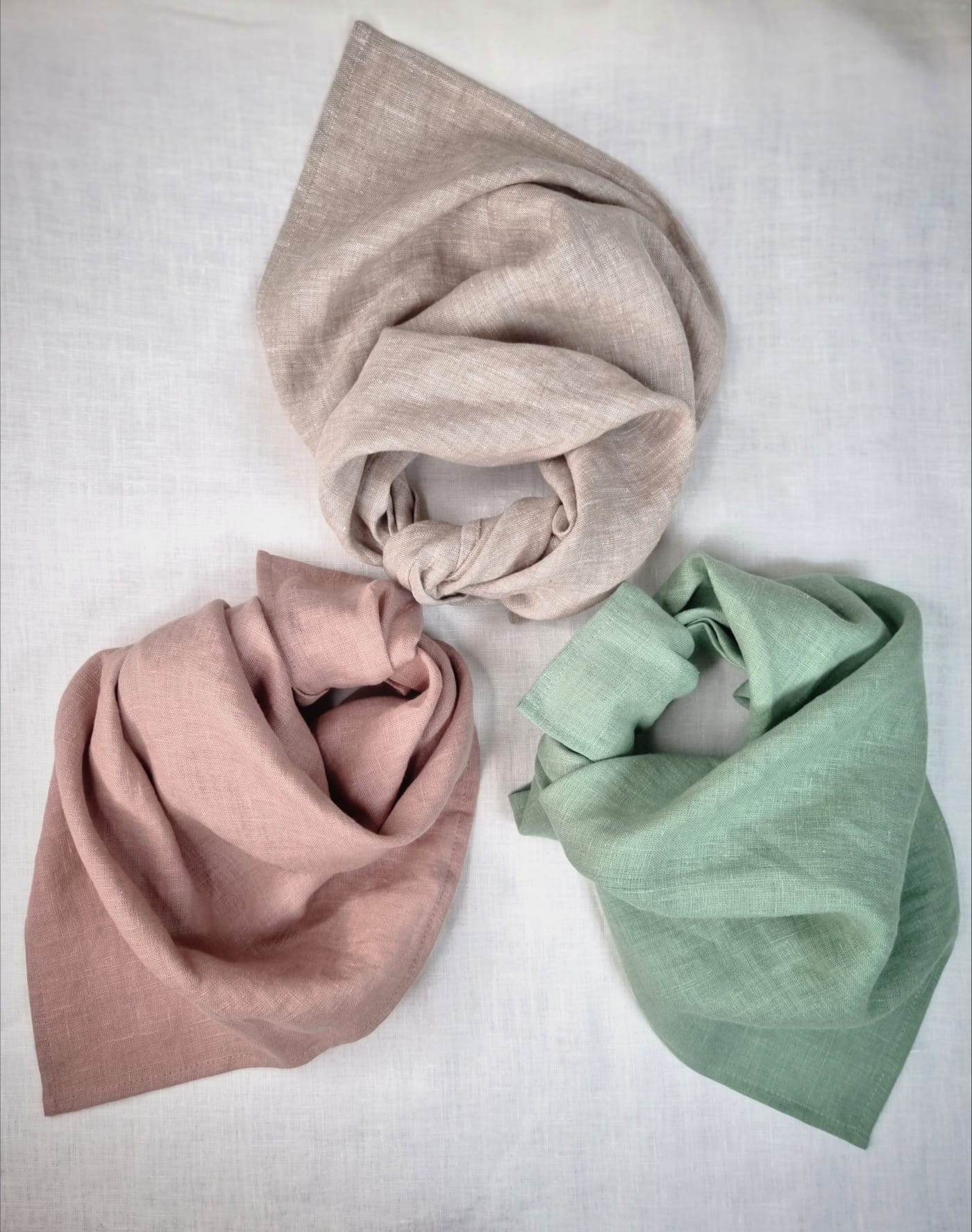 Mint Linen bandanas, Scarves and Neckerchiefs