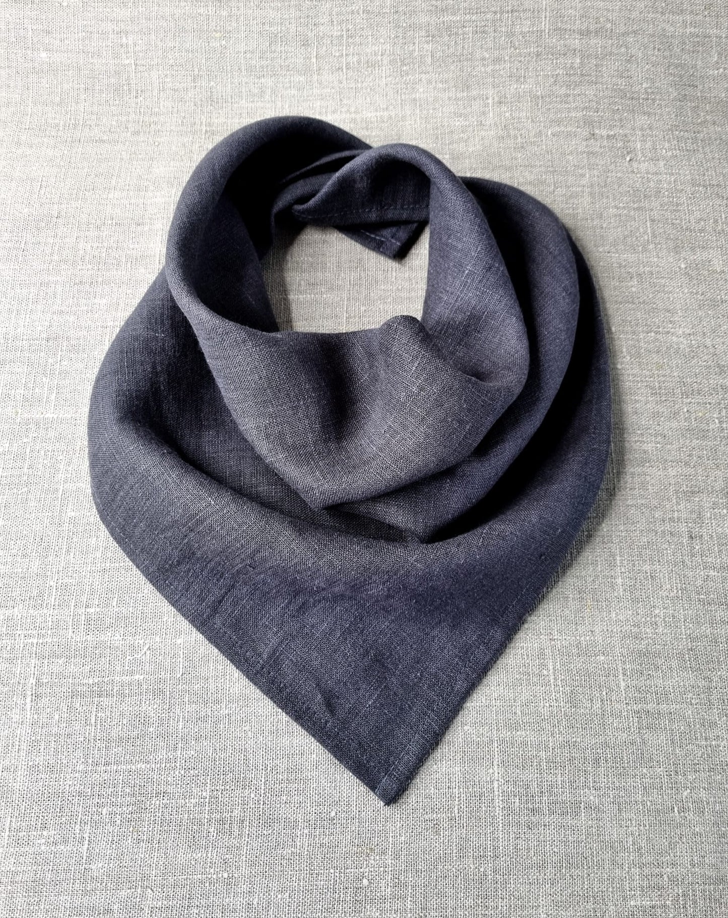 Deep Blue Linen Bandanas, Scarves and Neckerchiefs