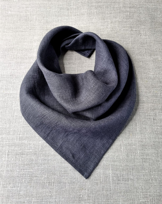 Dark Grey Linen Bandanas, Scarves and Neckerchiefs
