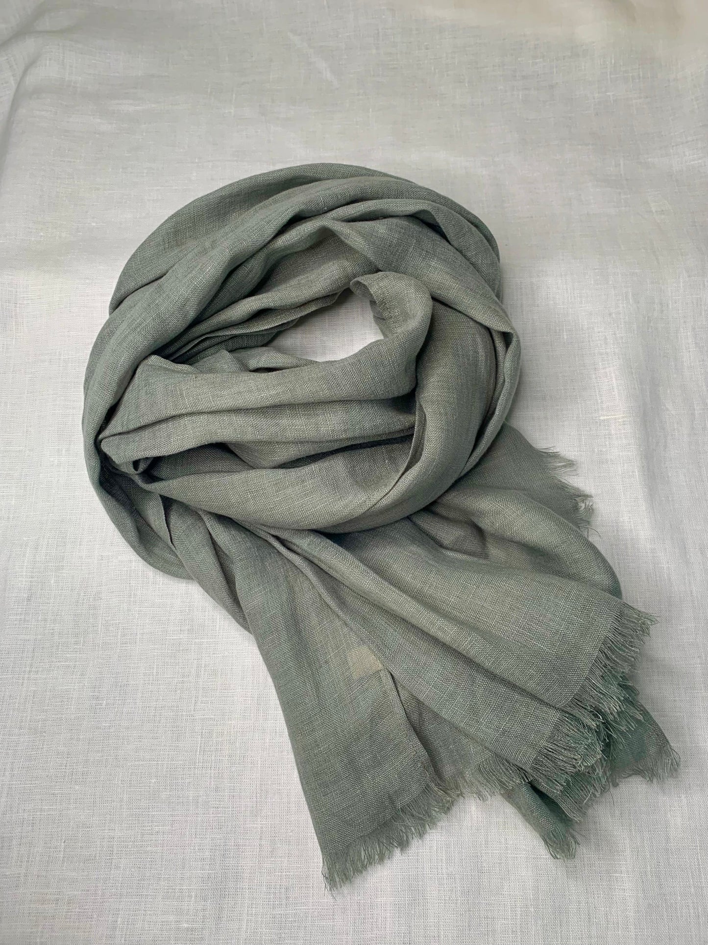 Light pink linen scarf