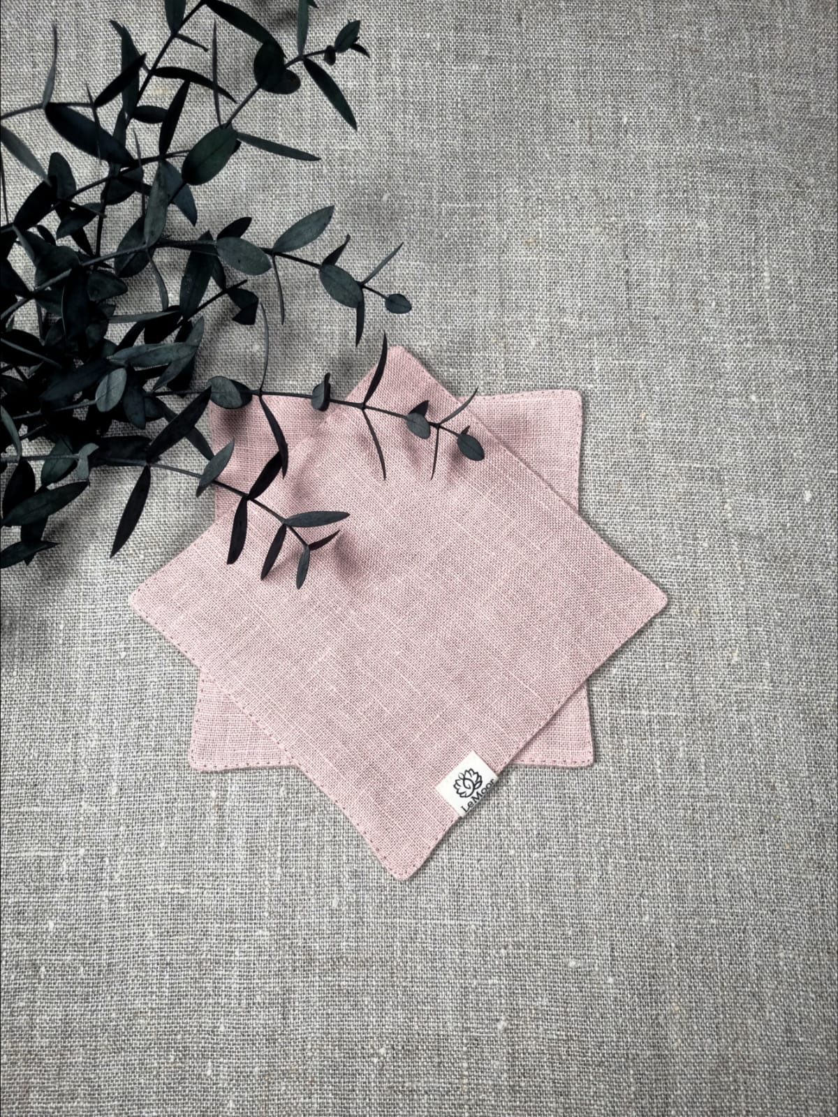 Dusty Pink linen coasters