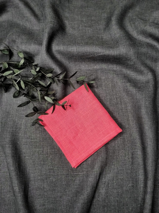 Bright pink linen handkerchiefs