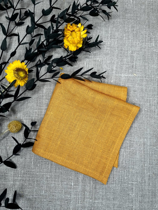 Mustard linen handkerchief