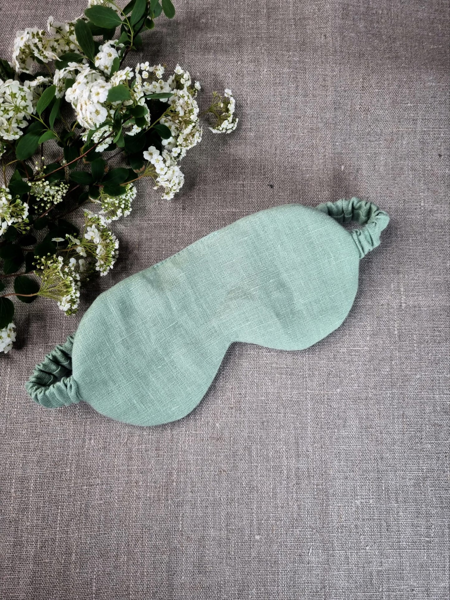 Emerald Green linen sleeping mask