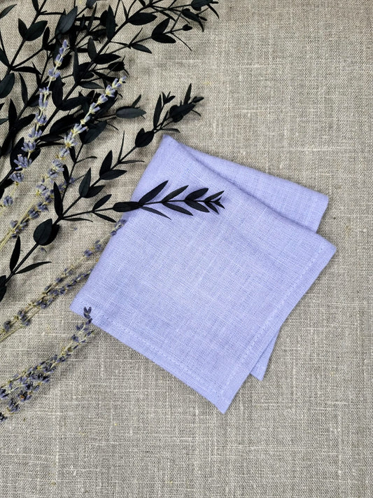 Lavender linen handkerchief