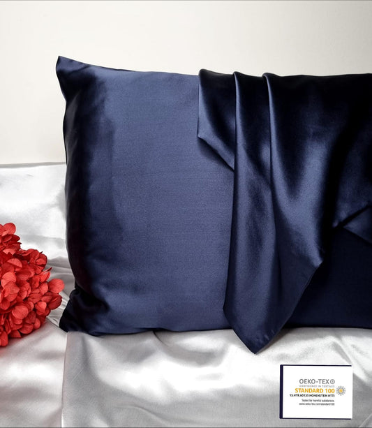 Navy Blue 100% Premium Mulberry Silk Pillowcases