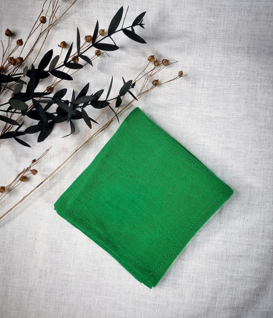 Neon Green linen handkerchief